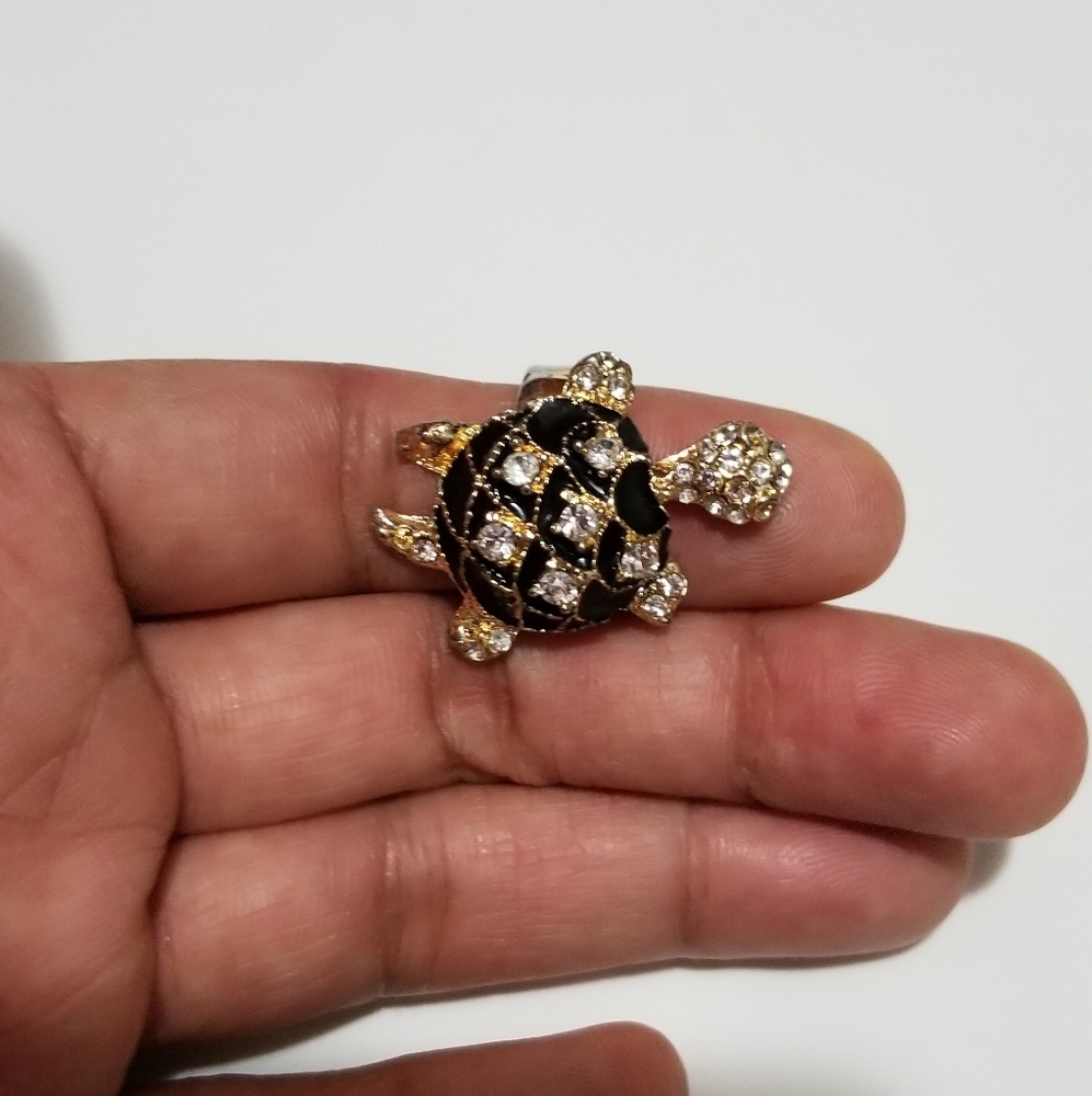 Turtle rhinestone ring - Picture 5 of 7